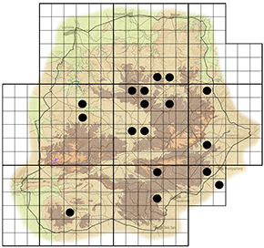 Tarchonanthus parvicapitulatus Waterberg distribution